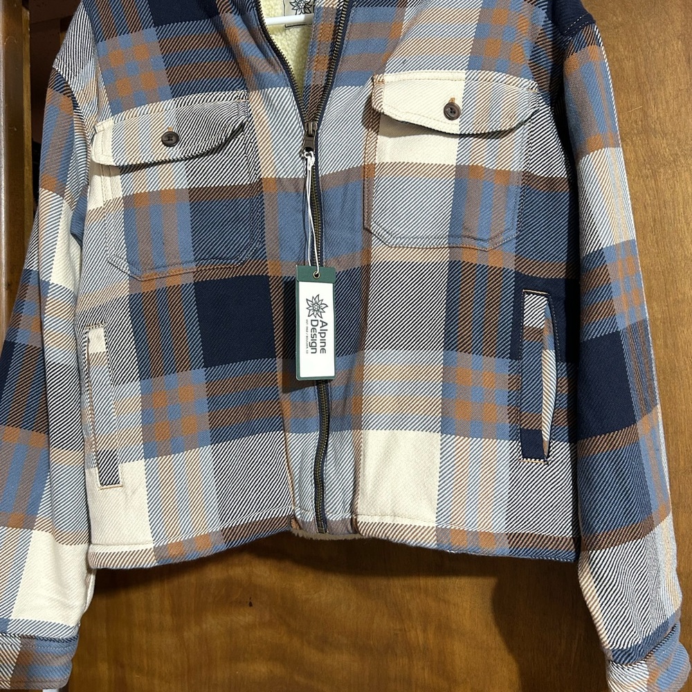 Alpine Design Plaid Jacket - Blue, Brown, Cream